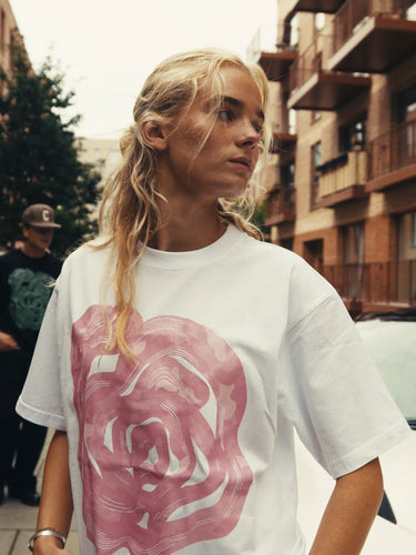Pink Camo Wavy T-shirt (White)