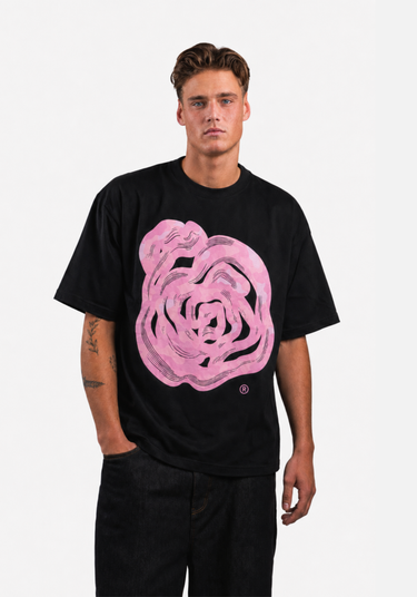 Pink Camo Wavy T-shirt (Black)