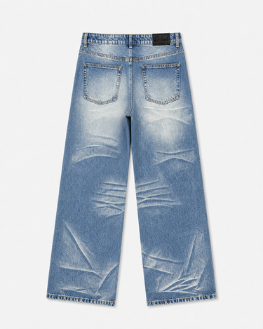 Semi-distressed denim jeans